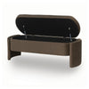 Vanya Storage Bench with Hinged Hidden Seat | Brown Polyester 56"