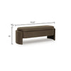 Vanya Storage Bench with Hinged Hidden Seat | Brown Polyester 56"
