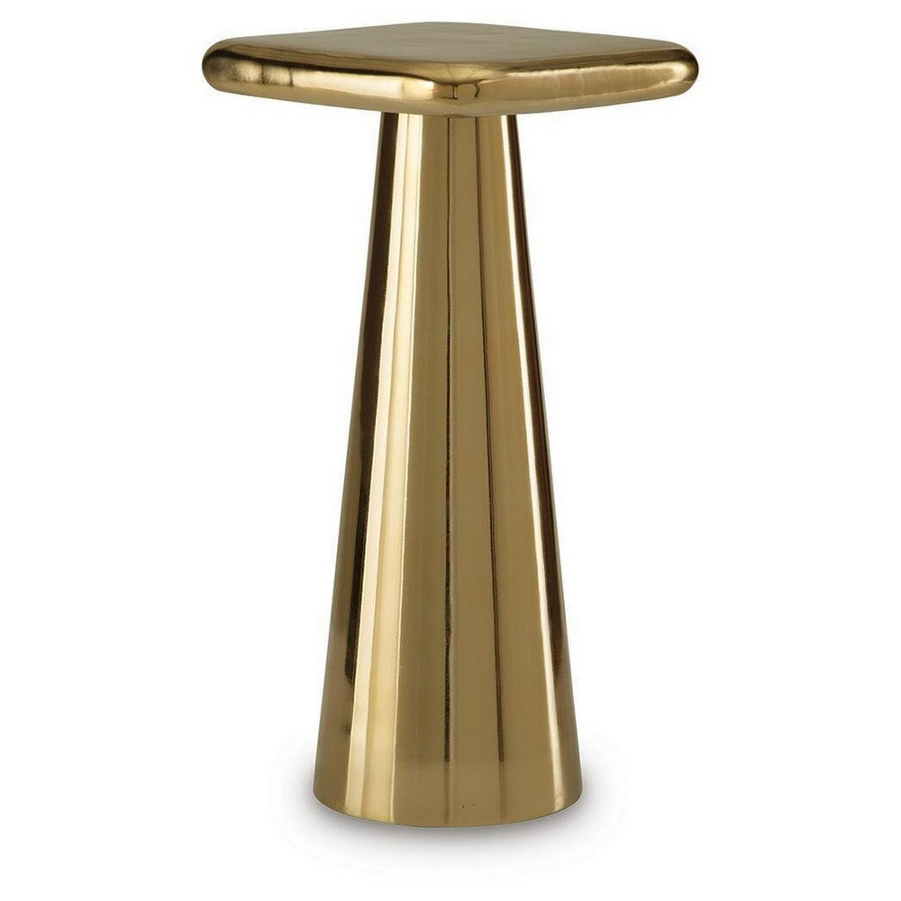 Dylan Accent Table with Sculptural Pedestal Base | Gold Cast Aluminum 24"