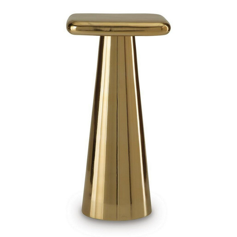Dylan Accent Table with Sculptural Pedestal Base | Gold Cast Aluminum 24"