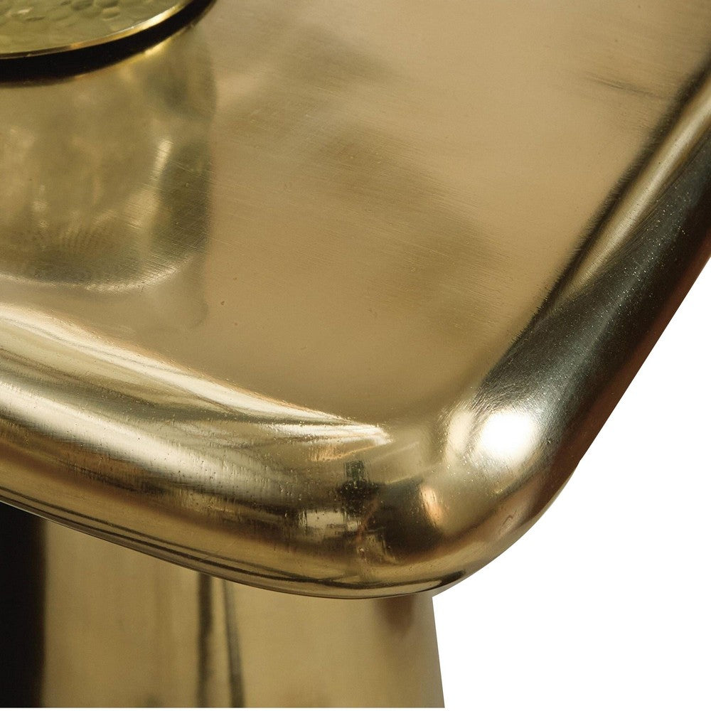 Dylan Accent Table with Sculptural Pedestal Base | Gold Cast Aluminum 24"