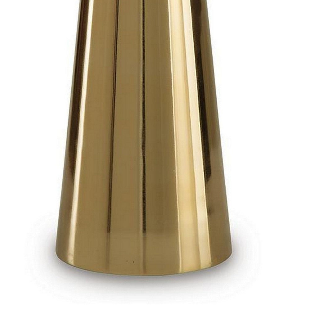 Dylan Accent Table with Sculptural Pedestal Base | Gold Cast Aluminum 24"