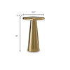 Dylan Accent Table with Sculptural Pedestal Base | Gold Cast Aluminum 24"