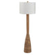 Aysa Floor Lamp with Fabric Drum Shade | Natural Brown Tapered Wood 60"