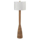 Aysa Floor Lamp with Fabric Drum Shade | Natural Brown Tapered Wood 60"