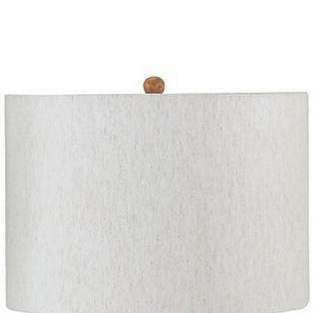 Aysa Floor Lamp with Fabric Drum Shade | Natural Brown Tapered Wood 60"