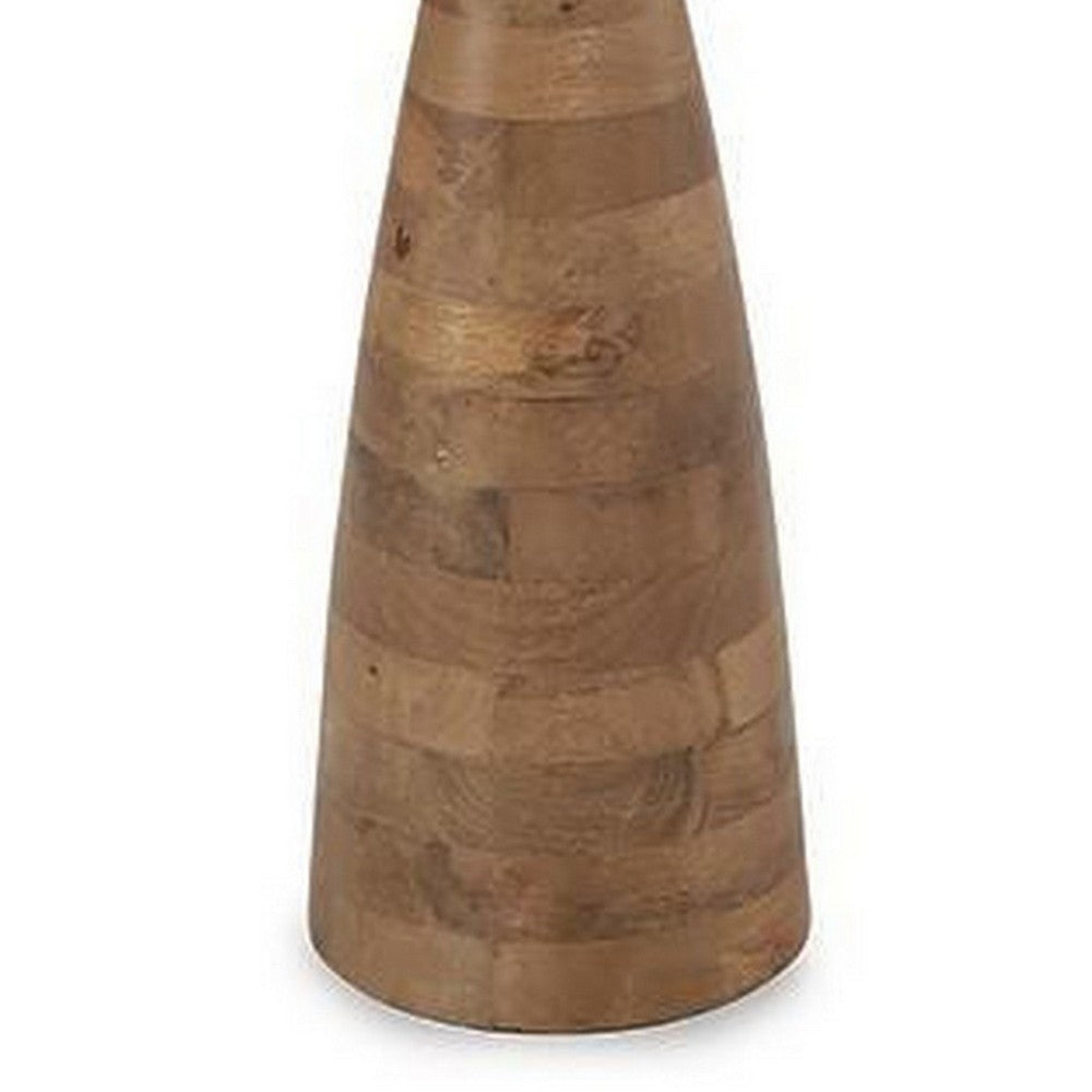 Aysa Floor Lamp with Fabric Drum Shade | Natural Brown Tapered Wood 60"