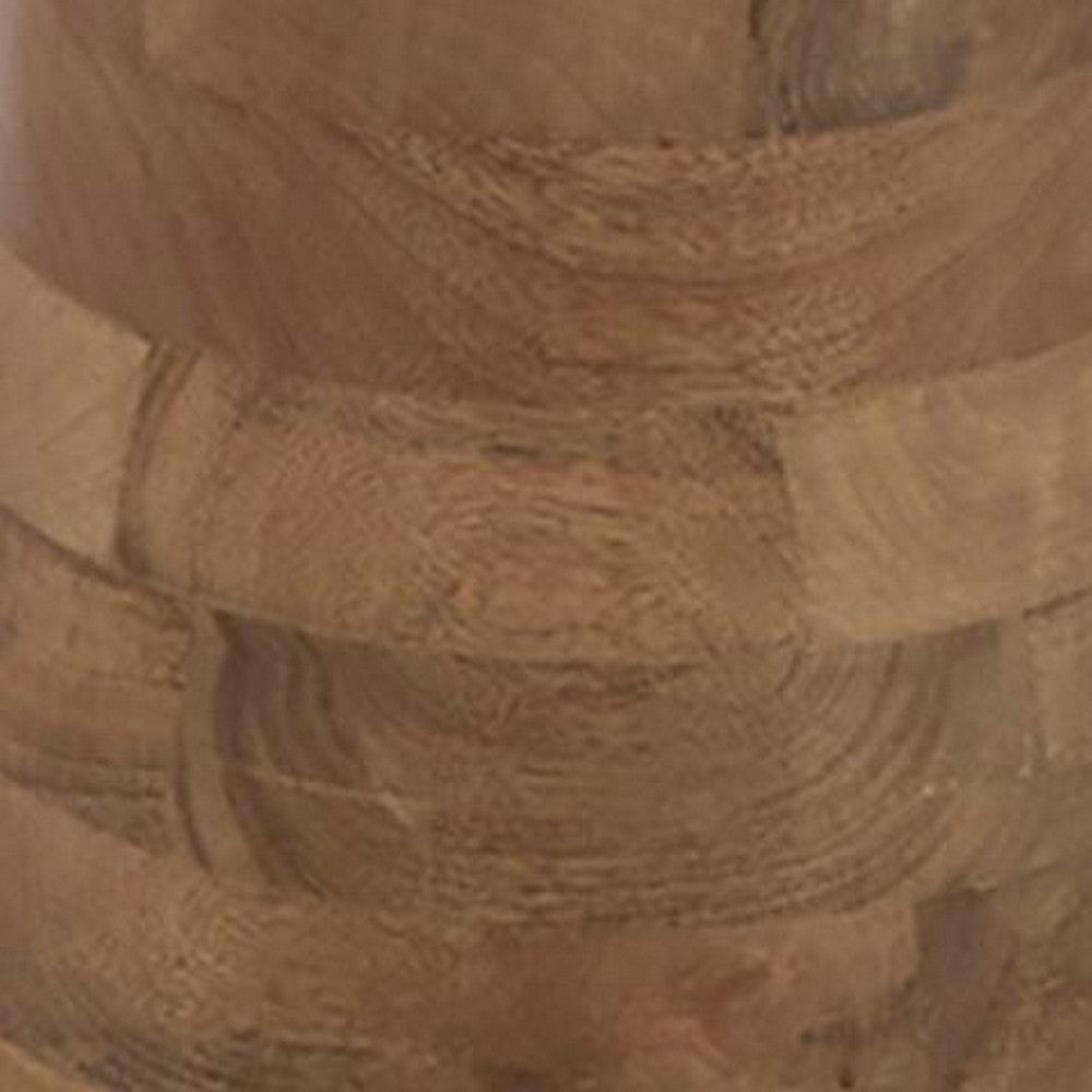 Aysa Floor Lamp with Fabric Drum Shade | Natural Brown Tapered Wood 60"