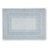 Hazel H&-Tufted Medium Area Rug | Blue Geometric Border | Ivory-Gray Wool 5x7