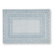Hazel H&-Tufted Medium Area Rug | Blue Geometric Border | Ivory-Gray Wool 5x7