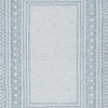 Hazel H&-Tufted Medium Area Rug | Blue Geometric Border | Ivory-Gray Wool 5x7