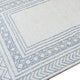 Hazel H&-Tufted Medium Area Rug | Blue Geometric Border | Ivory-Gray Wool 5x7