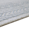 Hazel H&-Tufted Medium Area Rug | Blue Geometric Border | Ivory-Gray Wool 5x7