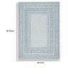 Hazel H&-Tufted Medium Area Rug | Blue Geometric Border | Ivory-Gray Wool 5x7