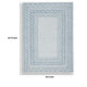 Hazel H&-Tufted Medium Area Rug | Blue Geometric Border | Ivory-Gray Wool 5x7