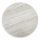 Ziana Cylindrical Accent Table with Beige Marble Top | Brown Wood 23"