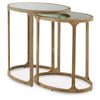 Irma Nesting Accent Table | Mirror Tops | Set of 2 | Antique Gold Metal
