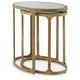 Irma Nesting Accent Table | Mirror Tops | Set of 2 | Antique Gold Metal