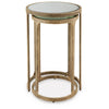 Irma Nesting Accent Table | Mirror Tops | Set of 2 | Antique Gold Metal