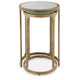 Irma Nesting Accent Table | Mirror Tops | Set of 2 | Antique Gold Metal