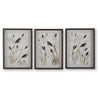 Honey Botanical Raised Printed Wall Art | Set of 3 | Brown Shadow Box 20x28