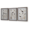 Honey Botanical Raised Printed Wall Art | Set of 3 | Brown Shadow Box 20x28