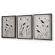 Honey Botanical Raised Printed Wall Art | Set of 3 | Brown Shadow Box 20x28