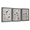 Honey Botanical Raised Printed Wall Art | Set of 3 | Brown Shadow Box 20x28