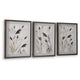 Honey Botanical Raised Printed Wall Art | Set of 3 | Brown Shadow Box 20x28