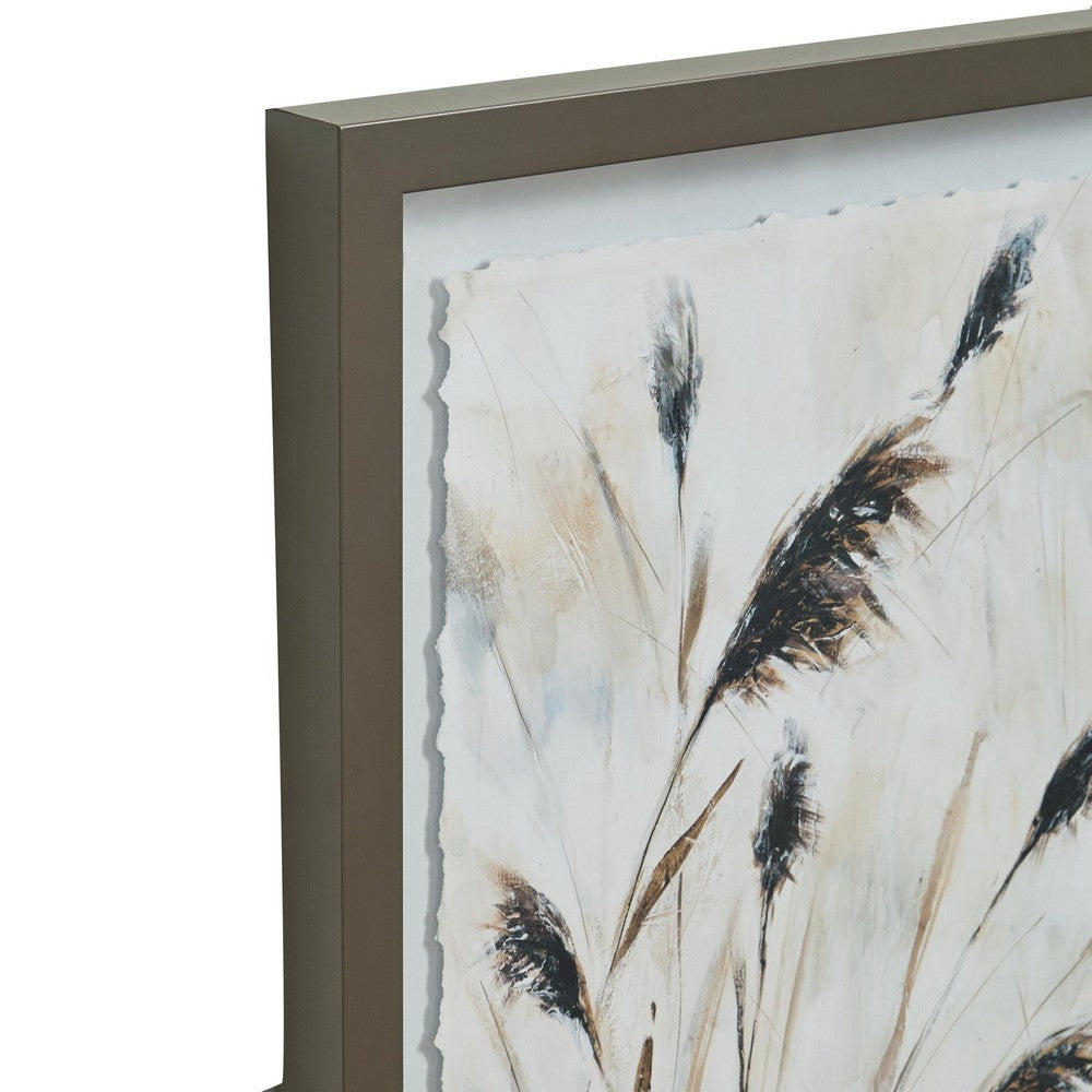 Honey Botanical Raised Printed Wall Art | Set of 3 | Brown Shadow Box 20x28