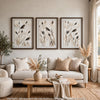Honey Botanical Raised Printed Wall Art | Set of 3 | Brown Shadow Box 20x28