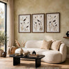 Honey Botanical Raised Printed Wall Art | Set of 3 | Brown Shadow Box 20x28