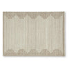 Emery Medium Area Rug with Brown Stepped Border Design | Beige Tufted Wool 5x7