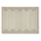 Emery Medium Area Rug with Brown Stepped Border Design | Beige Tufted Wool 5x7