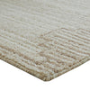 Emery Medium Area Rug with Brown Stepped Border Design | Beige Tufted Wool 5x7