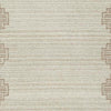 Emery Medium Area Rug with Brown Stepped Border Design | Beige Tufted Wool 5x7