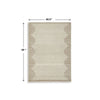 Emery Medium Area Rug with Brown Stepped Border Design | Beige Tufted Wool 5x7