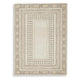 Adam H&-Tufted Medium Area Rug with Brown Geometric Border | Taupe Wool-Jute 5x7
