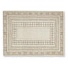Adam H&-Tufted Medium Area Rug with Brown Geometric Border | Taupe Wool-Jute 5x7