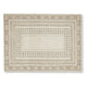 Adam H&-Tufted Medium Area Rug with Brown Geometric Border | Taupe Wool-Jute 5x7