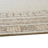 Adam H&-Tufted Medium Area Rug with Brown Geometric Border | Taupe Wool-Jute 5x7