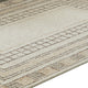 Adam H&-Tufted Medium Area Rug with Brown Geometric Border | Taupe Wool-Jute 5x7