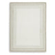 Teena H&-Tufted Medium Area Rug with Tan Bordered Patterns | Ivory Wool 5x7