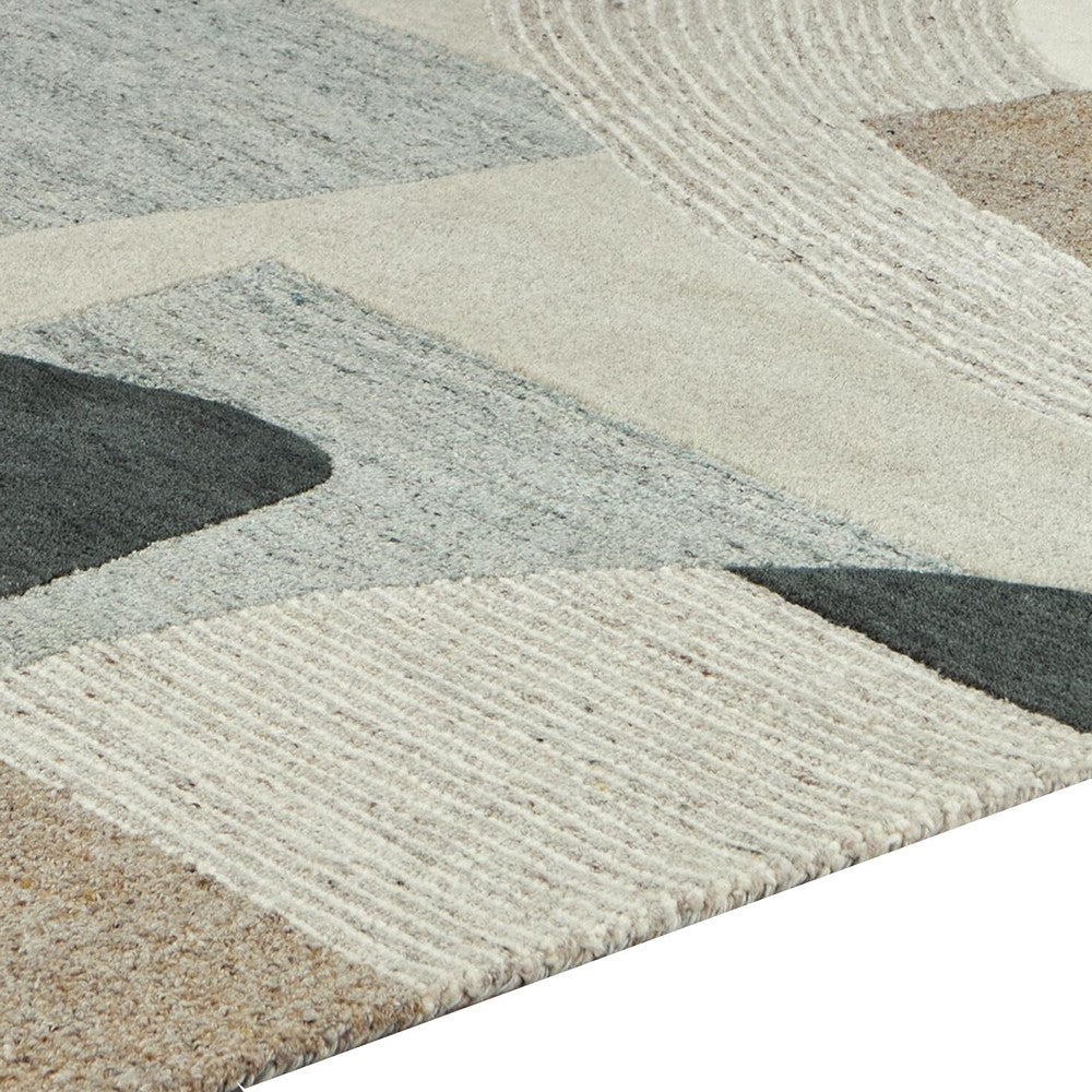 Edric Medium Area Rug | Abstract Geometric Designs | Multicolor Wool-Polyester 5x7
