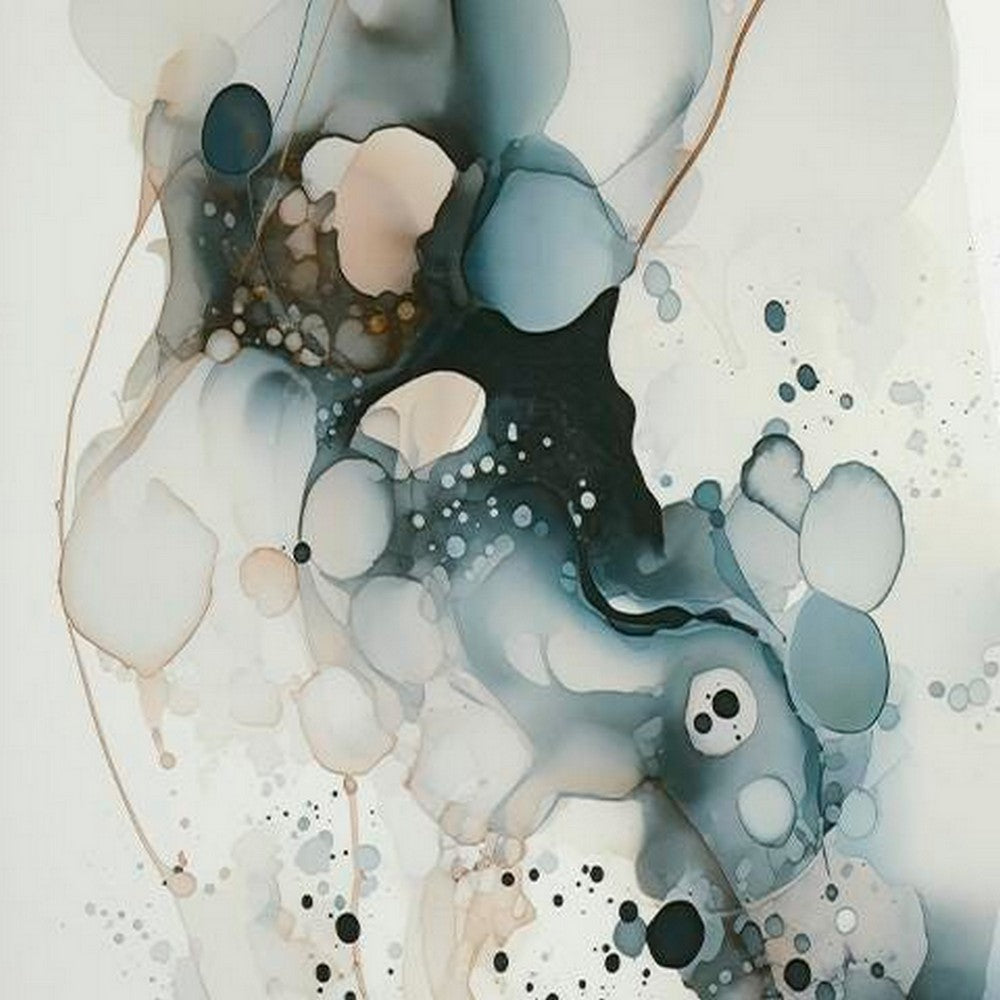 Moxy Wall Art | Fluid Abstract Design | Black Framed Canvas | Multicolor 37x63