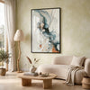 Moxy Wall Art | Fluid Abstract Design | Black Framed Canvas | Multicolor 37x63