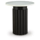 Waina Accent Table with White Marble Top | Black Fluted Metal Frame 20"