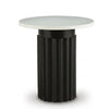 Waina Accent Table with White Marble Top | Black Fluted Metal Frame 20"