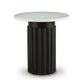 Waina Accent Table with White Marble Top | Black Fluted Metal Frame 20"