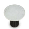 Waina Accent Table with White Marble Top | Black Fluted Metal Frame 20"